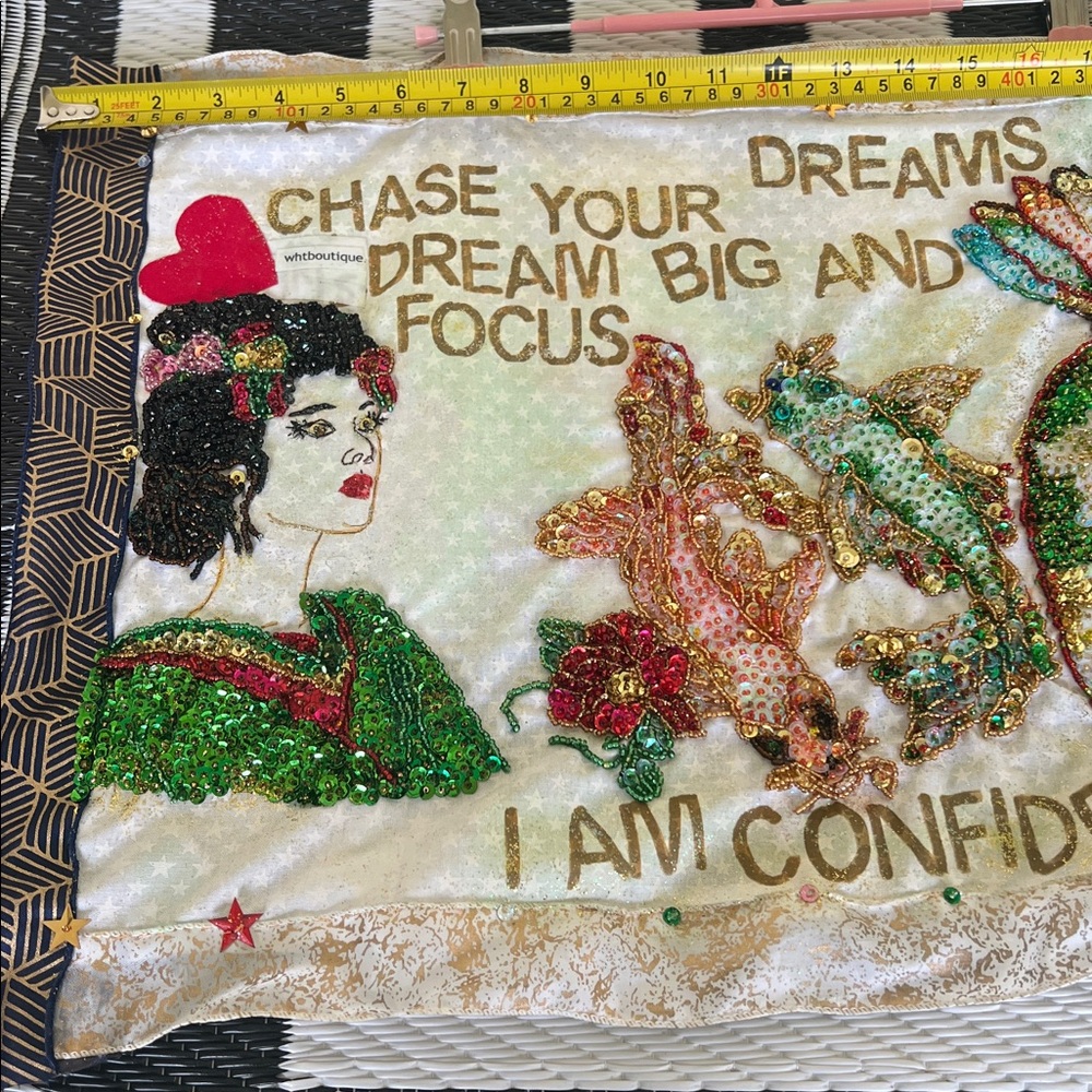 Colorful Sequin Wall Art Decor. “16 X 23” unique Unframed Japanese,underworld. - Picture 7 of 17
